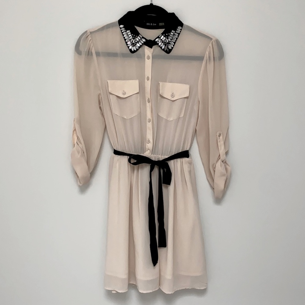 Adorable dress with jewelled collar